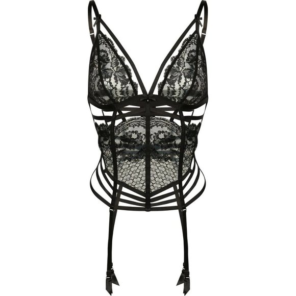 Aubade - Entrevue Secrete Black Basque/Tanga - Sz2 - Picture 5 of 10